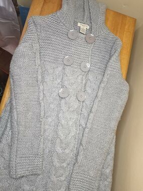 Vertigo Paris Wool Blend Hooded Sweater Size Small Light Grey